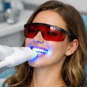 Patient undergoing professional Teeth Whitening in Newark